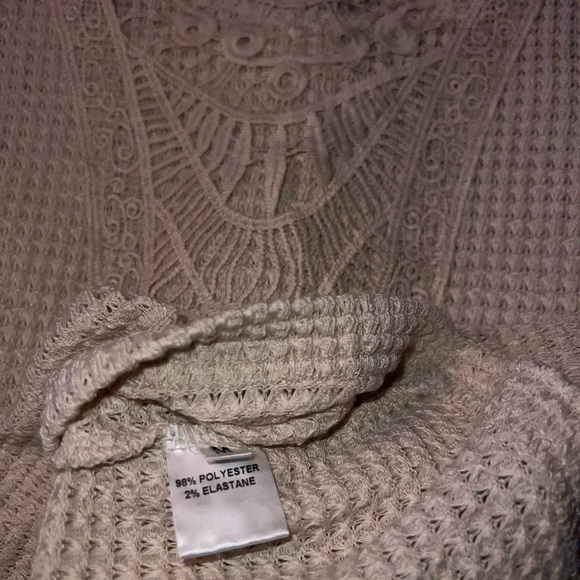 Cream Boho Waffle Knit Tee 🌾 - Picture 4 of 4